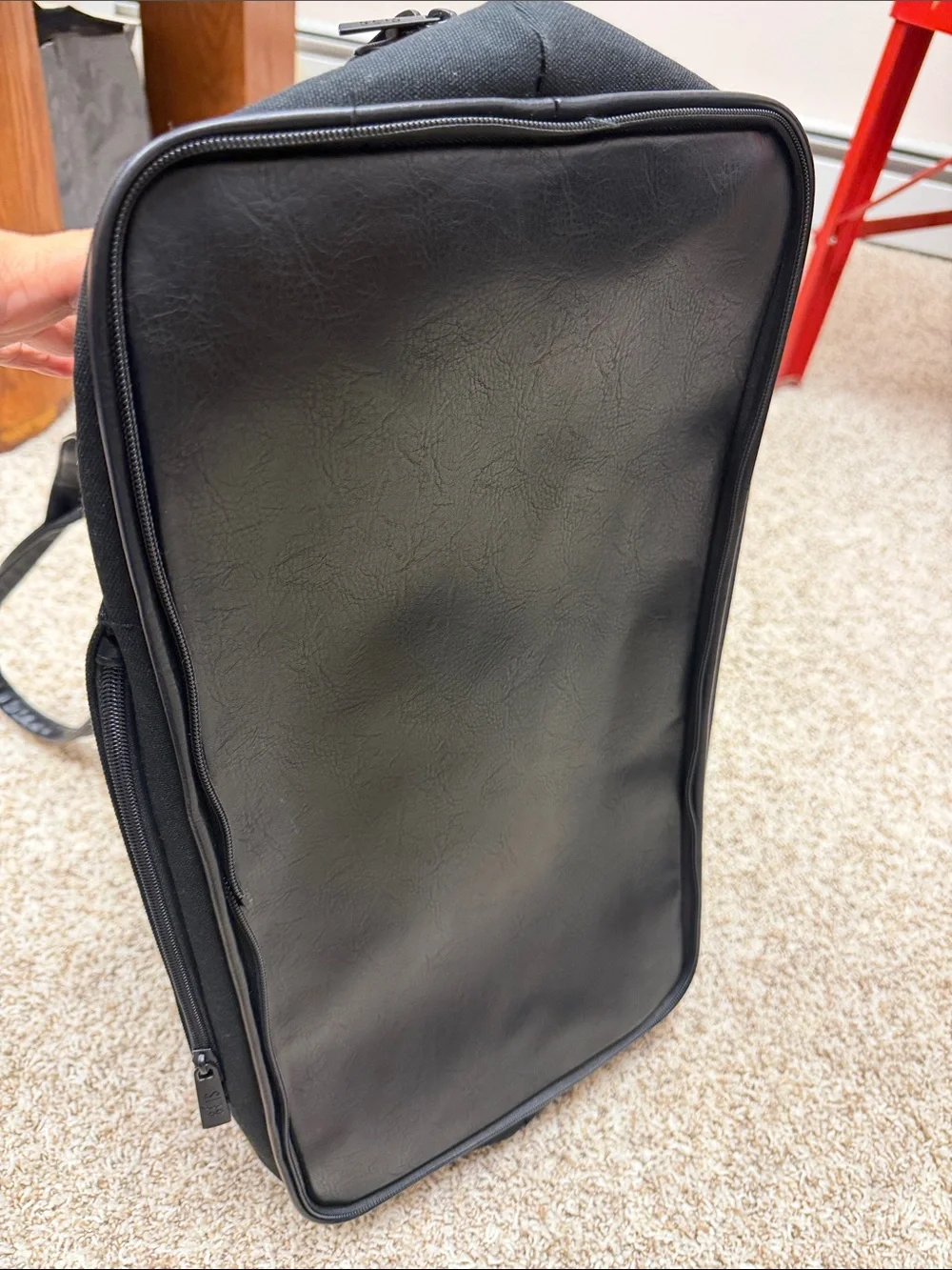 BEIS Black Travel Duffel with Leather Trim